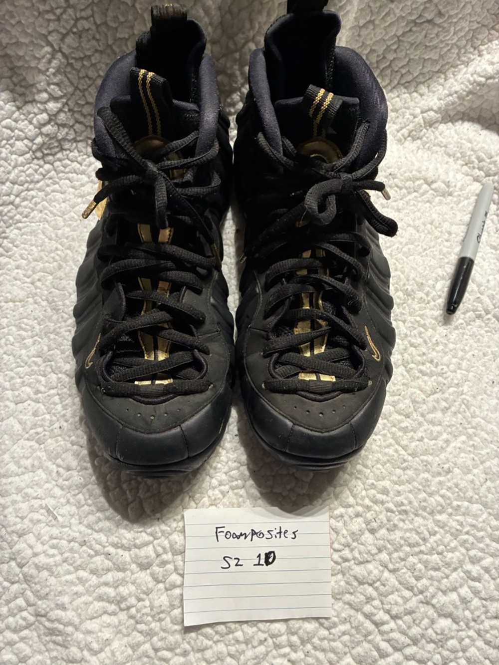 Nike Black Foamposites with Gold Details